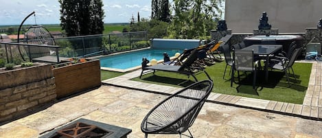 Piscine extérieure, piscine chauffée