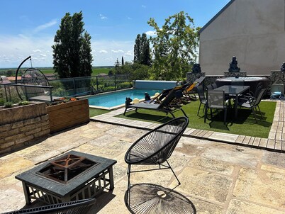 Maison de Campagne Avec Piscine à 15 Minutes de Dijon, Idéal Pour les Familles