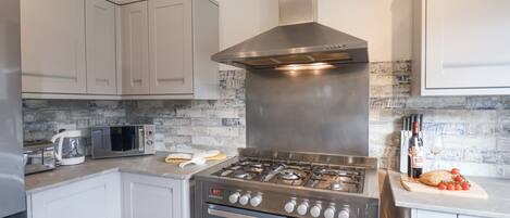 Fridge, dishwasher, electric kettle, toaster