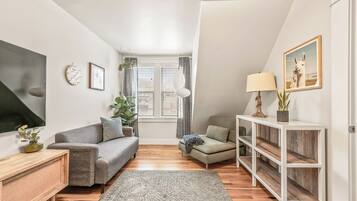 TV, fireplace, DVD player