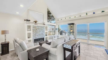 TV, fireplace, table football, ping pong