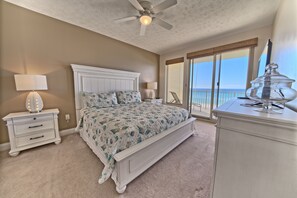 2 bedrooms, iron/ironing board, WiFi, bed sheets - Gulf Crest 403 – 2BR Beachfront Fun & Sun, Chairs Included! (Panama City Beach)