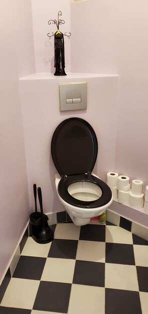 Secador de cabelo, toalhas de banho, sabonete, shampoo