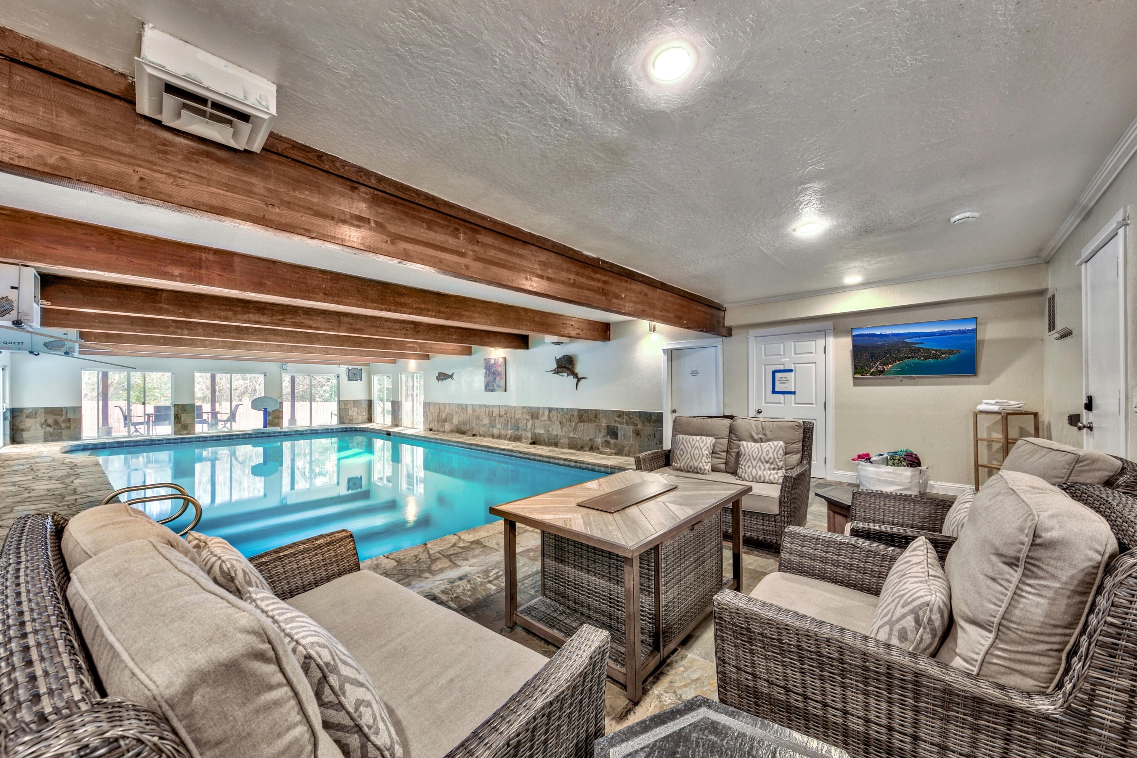 Indoor pool, a heated pool