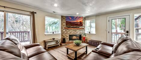 TV, caminetto, impianto stereo