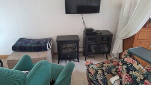 TV, DVD player, stereo