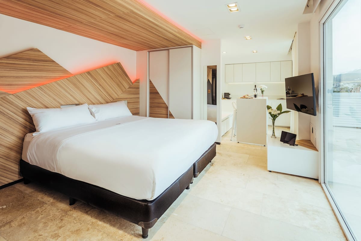 Panoramic-Apartment | 1 Schlafzimmer, Bettwäsche aus ägyptischer Baumwolle
