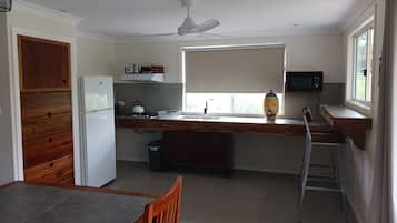 Fridge, microwave, coffee/tea maker, electric kettle