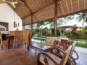 Villa, 3 Bedrooms, Smoking, Private Pool | Living room - Candi Kecil Tiga in Ubud (Ubud)