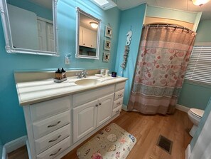 Secador de pelo, toallas, jabón, shampoo