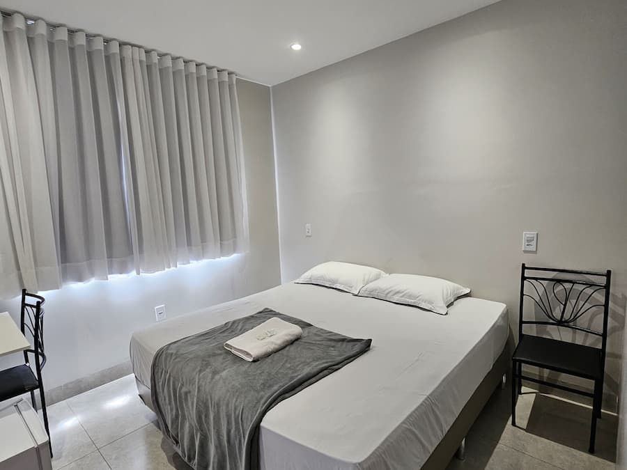 Desk, laptop workspace, free WiFi, bed sheets