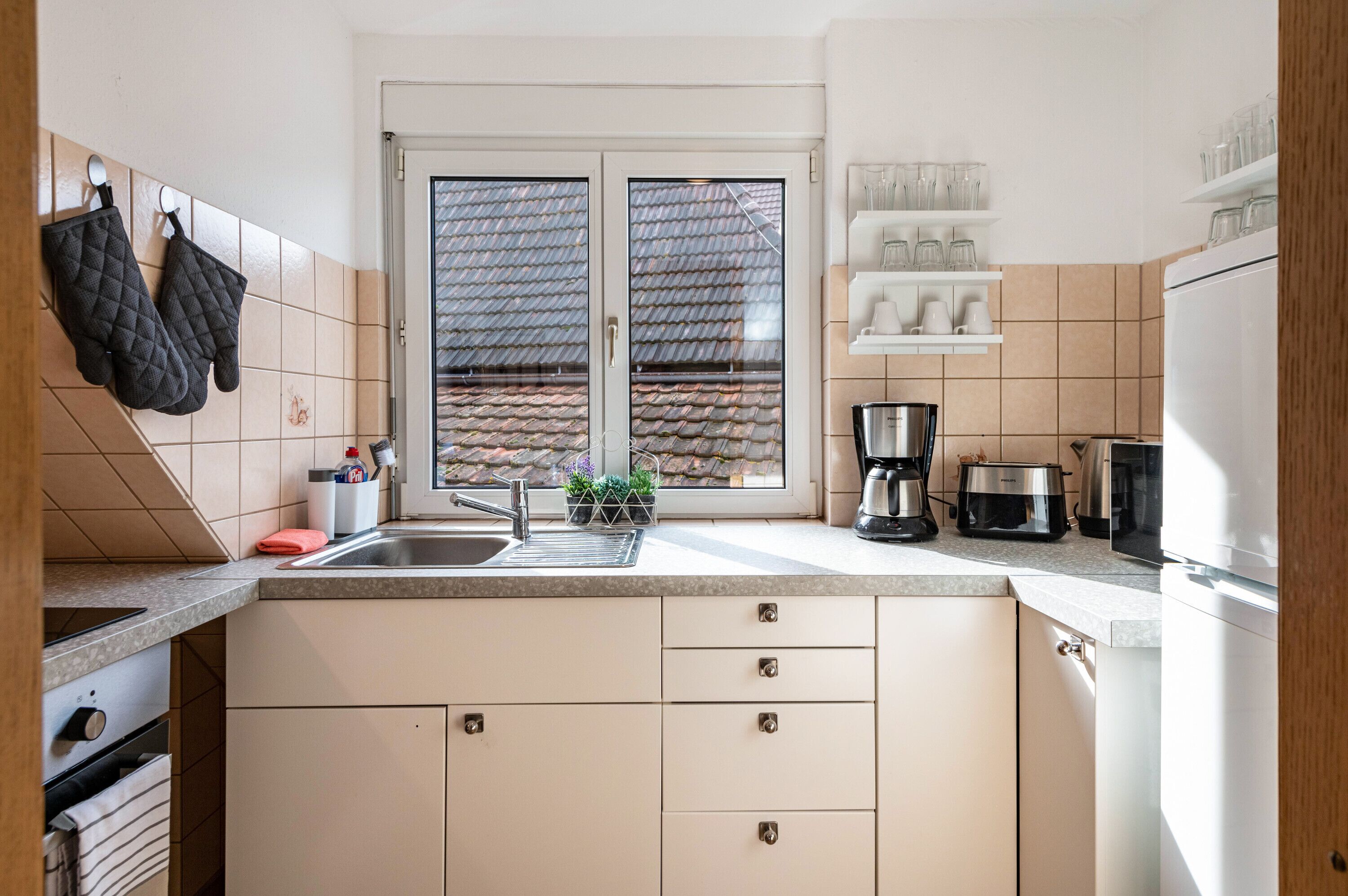 Kühlschrank, Mikrowelle, Ofen, Herdplatte