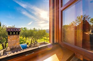 Familie appartement, 1 slaapkamer, balkon (Tourist Farm Tonin - Apartment 1) | Kameruitzicht