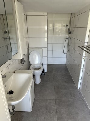 Dusche, Haartrockner, Handtücher