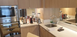 Private kitchen - Cozy 1-bedroom apartment in beautiful Las Condes with WiFi (Las Condes)