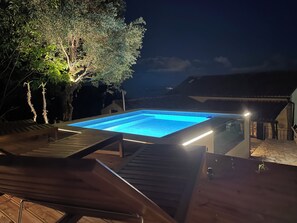 Outdoor pool - Peaceful, private mountain house; 15 minutes drive from popular beach resorts. (Corfu)