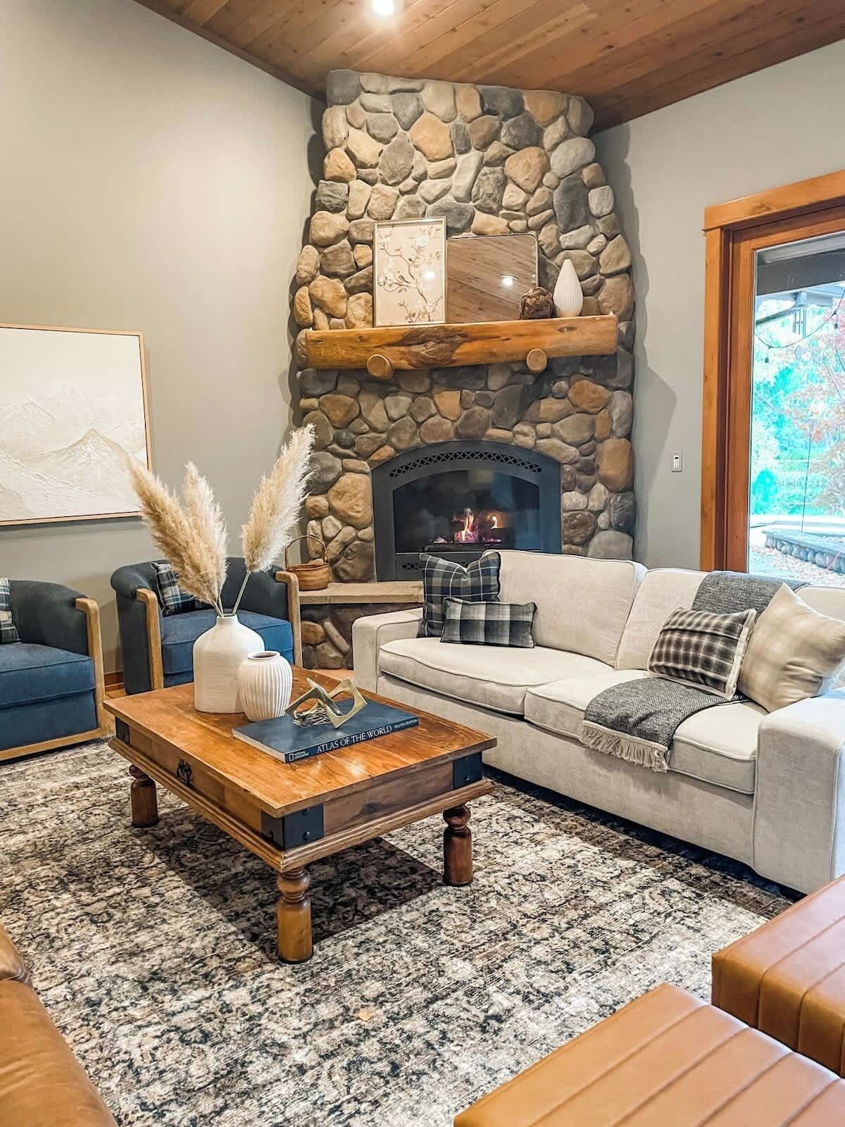 TV, fireplace, video games, offices