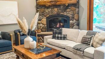 TV, fireplace, video games, offices