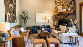 TV, fireplace, video games, offices