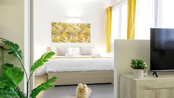 1 slaapkamer, donsdekens, pillowtop-bedden, een kluis op de kamer