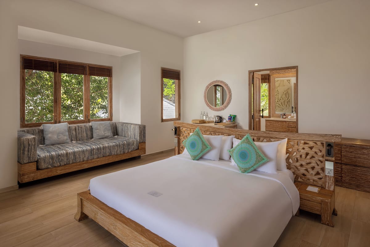 Camas con pillow-top, escritorio y espacio para trabajar con laptop