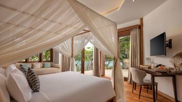 Pillow-top beds, minibar, in-room safe, desk