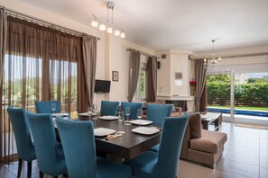Dining - Kalamaki Boutique Villa, Heated Pool, 5' From Beach (Galatas)