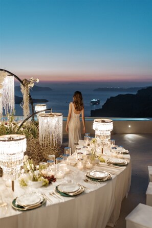 Outdoor banquet area