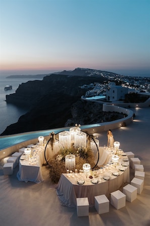 Outdoor banquet area