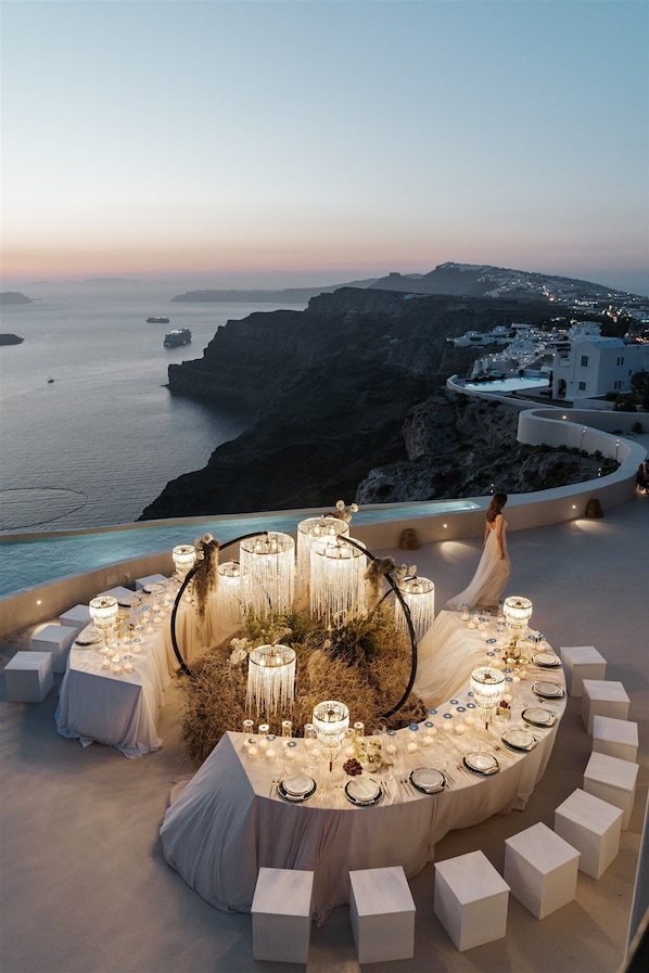 Outdoor banquet area