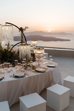 Outdoor banquet area