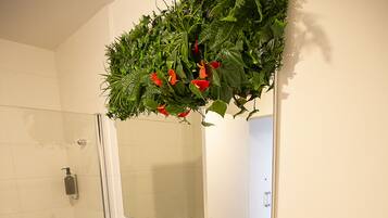 Sèche-cheveux, serviettes fournies, savon, papier toilette