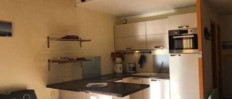 Fridge, microwave, dishwasher