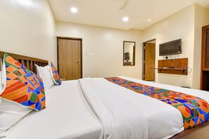 Lakens van Egyptisch katoen, luxe beddengoed, een kluis op de kamer