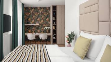 3 bedrooms, laptop workspace, blackout drapes, iron/ironing board