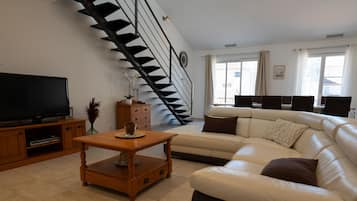 TV, DVD player, books