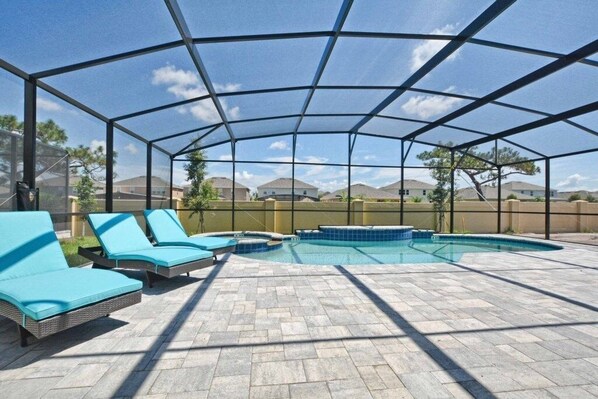 Pool - Beautiful House, Gourmet Grilll, Jacuzzi And Game Room !!! 6 Bedroom Home by RedAwning (Kissimmee)