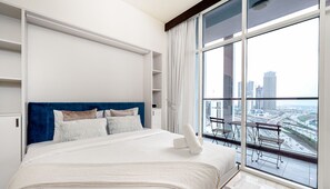 In-room safe, iron/ironing board, free WiFi, bed sheets - 2211, Bayz Tower (Dubai)