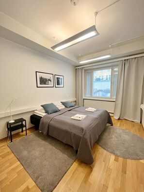 Apartamento básico, vistas a la ciudad | 1 dormitorio, tabla de planchar con plancha, cunas (de pago)