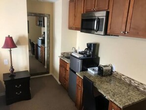 Fridge, toaster, cookware/dishes/utensils - Great Studio Apt Convenient Location Free Parking! (Greenwood Village)