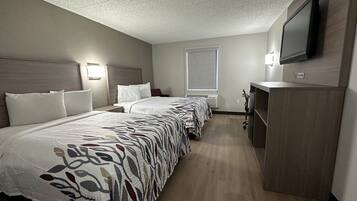Deluxe Room, 2 Double Beds, Non Smoking | Desk, laptop workspace, blackout drapes, WiFi (free)