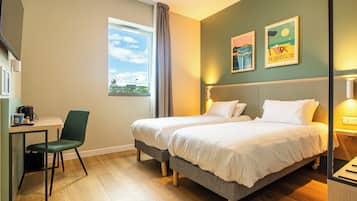 Standaard kamer, 2 eenpersoonsbedden | Luxe beddengoed, een bureau, verduisterende gordijnen