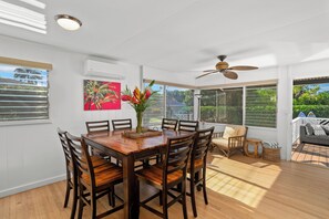 Dining - Poipu Sunset Hale: Spacious 4BR Home with Tiki Bar, AC, & Beach Club Access (Koloa)