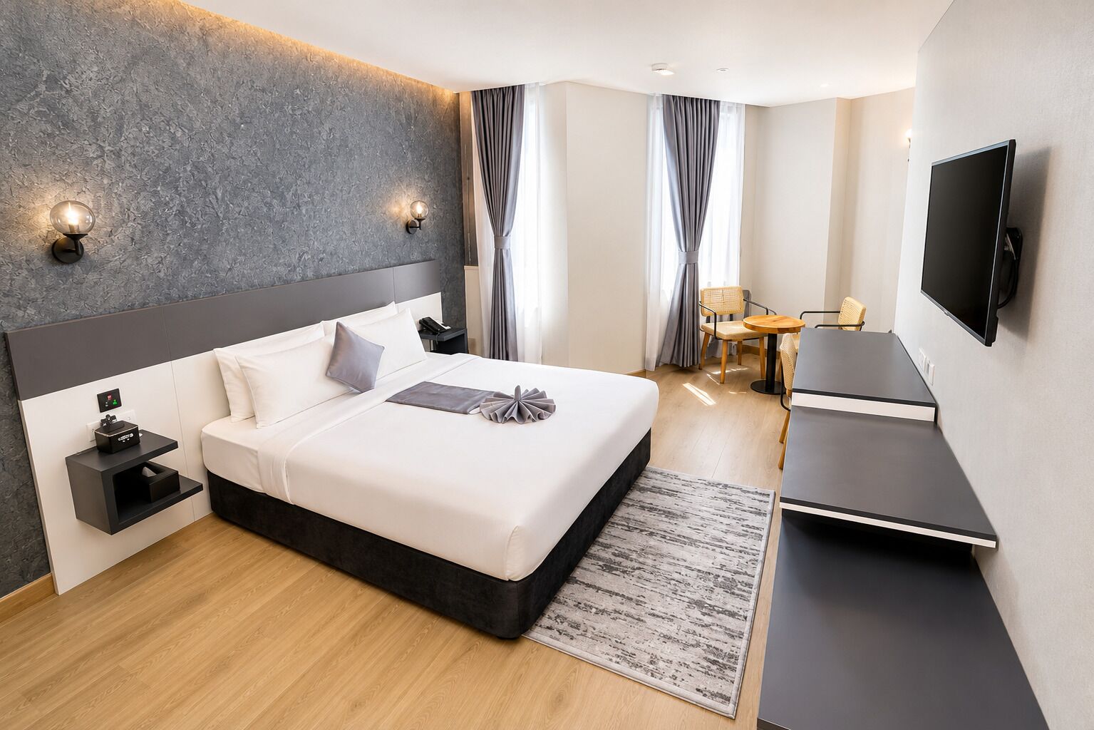 Family Double or Twin Room, City View | In-room safe, individually furnished, desk, laptop workspace