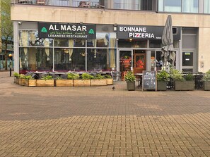 A Lebanese restaurant named AL MASAR and a pizzeria named BONNANE PIZZERIA.