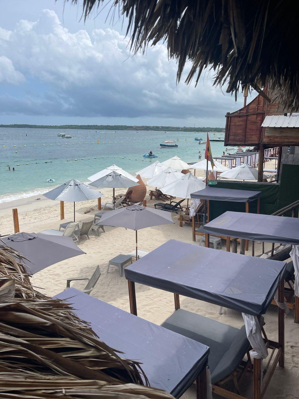 On the beach, white sand