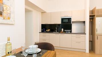 Apartment | Private kitchen | Microwave, stovetop, espresso maker, electric kettle