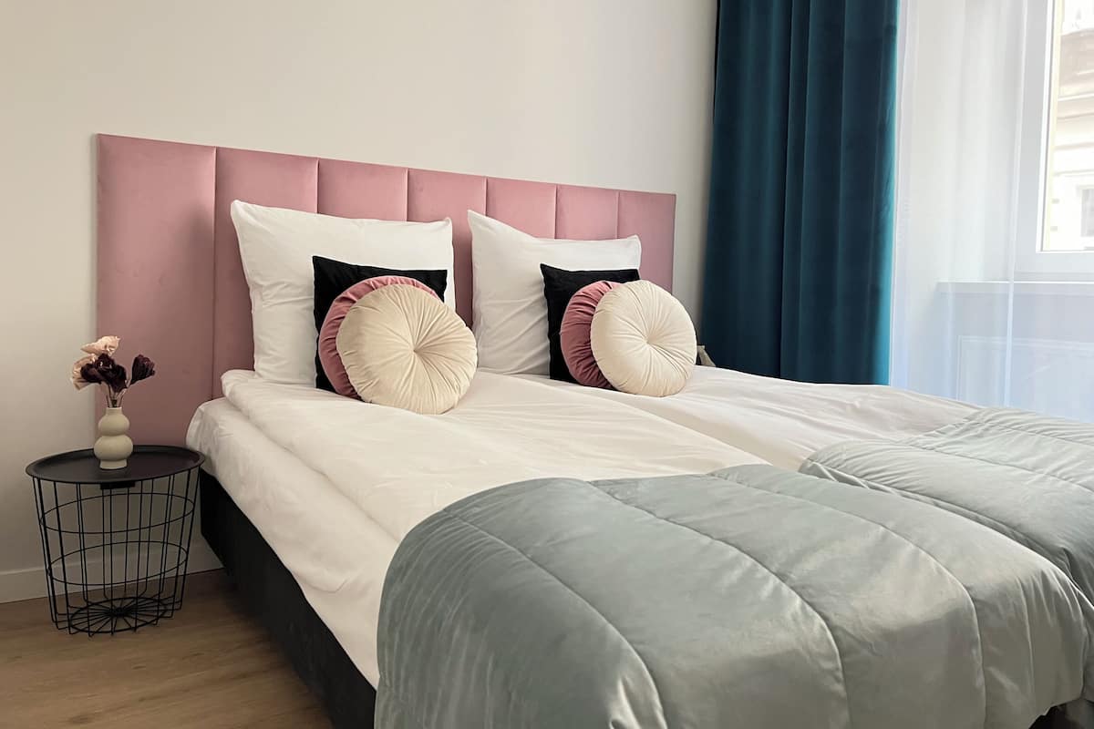 Departamento Deluxe | 1 habitación, ropa de cama hipoalergénica y cortinas blackout