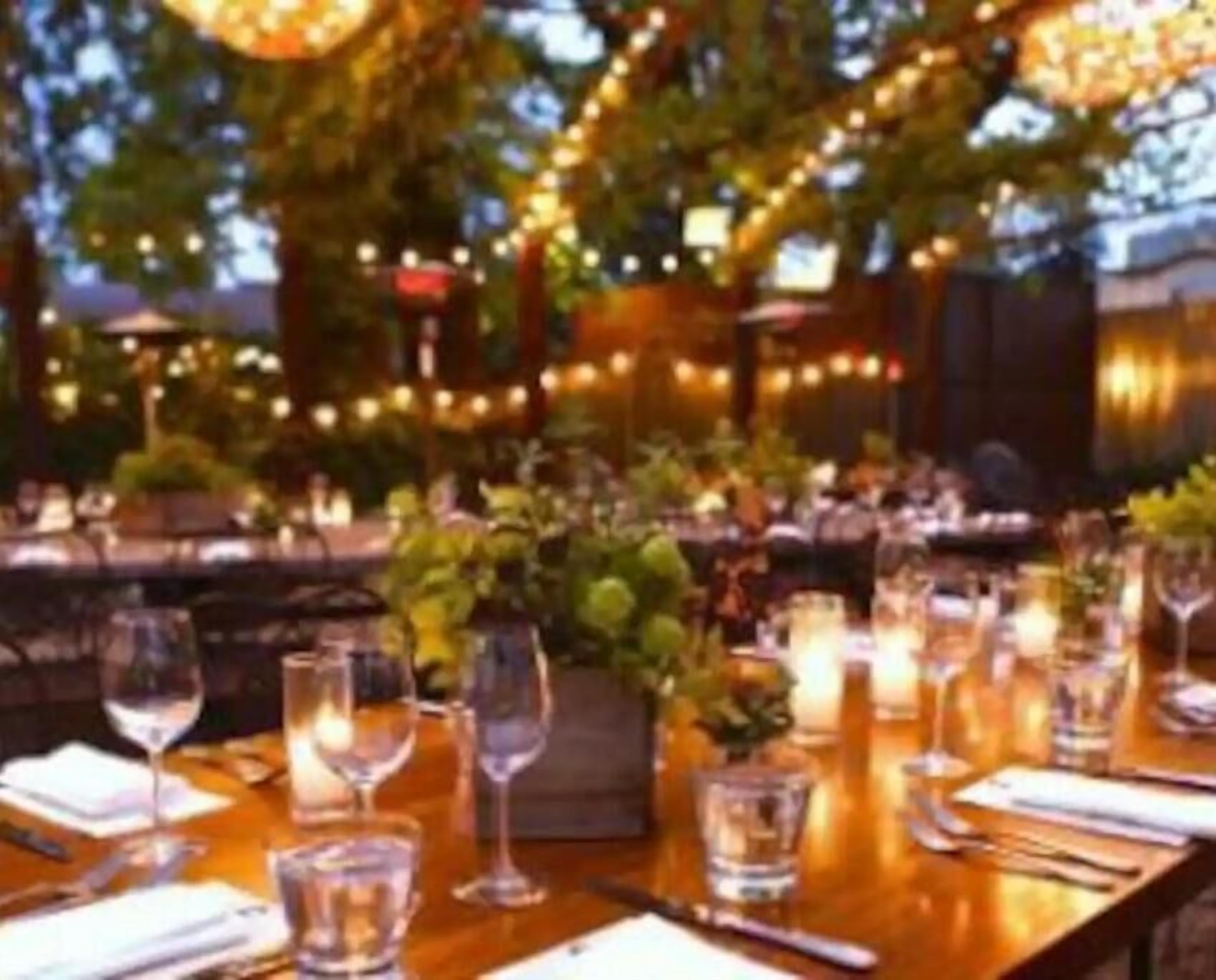 Outdoor banquet area