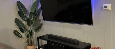 Smart TV, video games, table football, stereo